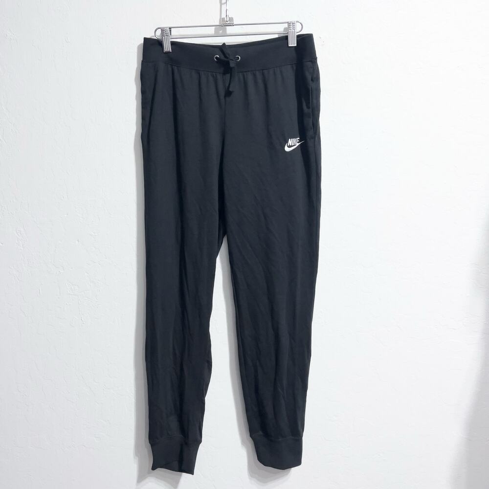 Nike Pants Womens Small Jogger Rayon Cotton Blender Black Soft Knit Drawstrings